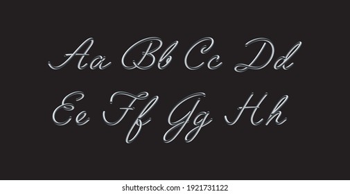 3D gradient metallic blend vector alphabet design