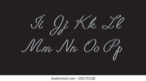 3D gradient metallic blend vector alphabet design