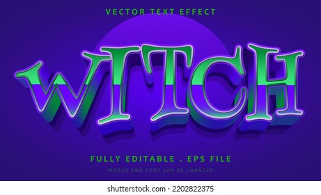 3d Gradient Modern Word Witch Editable Text Effect Design. Effect Saved In Graphic Style