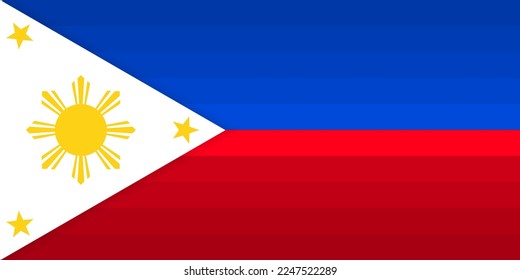 3d Gradient Philippines Flag. Philippines Flag in gradient colors. Perfect for poster, banner, website, flyer, presentation, wallpapers, designs. Vector Illustration. EPS 10