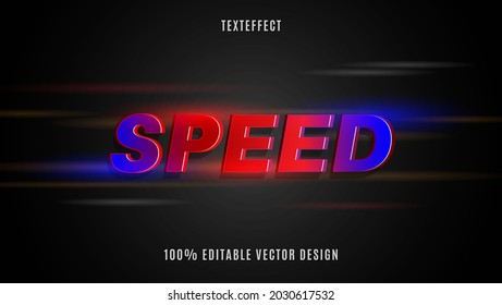 3d Gradient Red Blue Speed Fully Editable Text Effect Design Template. Effect Saved In Graphic Style