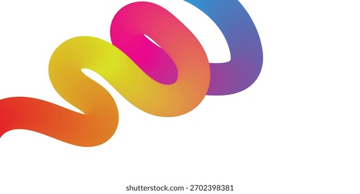 3D-Farbverlauf-Band in flüssigem, abstraktem Design, perfekt für moderne Hintergründe.	