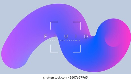 3d Gradient Shape. Beautiful Abstract Liquid Fluid Background. Color Design For Creative Bg. Trendy Vector Swirl With A Minimal Bright Palette. Blue And Purple 3d Gradient Shape.