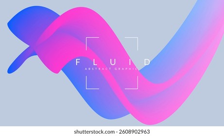 3d Gradient Shape. Beautiful Abstract Liquid Fluid Background. Color Design For Creative Bg. Trendy Motion Banner With Futuristic Swirl Pattern. Blue And Purple 3d Gradient Shape.