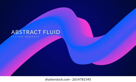 3d Gradient Shape. Beautiful Abstract Liquid Fluid Background. Color Design For Creative Bg. Creative Poster With Ribbon Curve And Splash Blend. Blue And Purple 3d Gradient Shape.