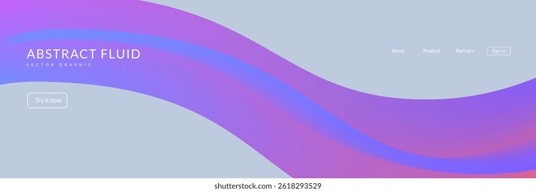 3d Gradient Shape. Beautiful Abstract Liquid Fluid Background. Color Design For Creative Bg. Dynamic Digital Flow In A Modern Colourful Vector Curve. Blue And Purple 3d Gradient Shape.