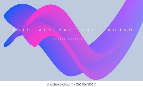 3d Gradient Shape. Beautiful Abstract Liquid Fluid Background. Color Design For Creative Bg. Dynamic Digital Flow In A Modern Colourful Vector Curve. Blue And Purple 3d Gradient Shape.