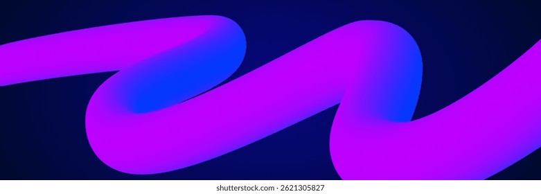 3d Gradient Shape. Beautiful Abstract Liquid Fluid Background. Color Design For Creative Bg. Trendy Vector Swirl With A Minimal Bright Palette. Blue And Purple 3d Gradient Shape.
