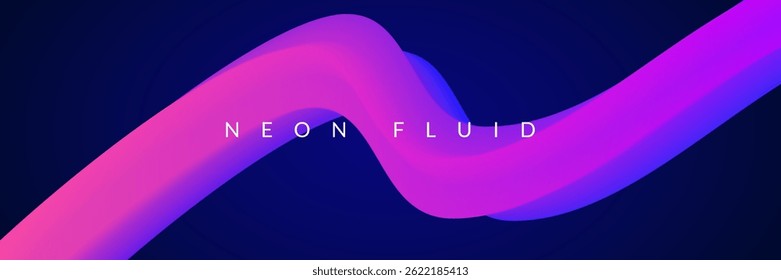 3d Gradient Shape. Beautiful Abstract Liquid Fluid Background. Color Design For Creative Bg. Minimal Layout With Wavy Rainbow And Digital Art. Blue And Purple 3d Gradient Shape.