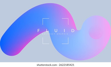 Forma de degradado 3d. Fondo líquido Abstractas hermoso. Diseño De Color Para Bolsa Creativa. Elemento Futurista En Espiral Con Una Mezcla De Paletas De Moda. Forma degradada 3d azul y púrpura.