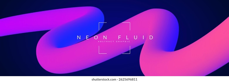 3d Gradient Shape. Beautiful Abstract Liquid Fluid Background. Color Design For Creative Bg. Trendy Vector Swirl With A Minimal Bright Palette. Blue And Purple 3d Gradient Shape.