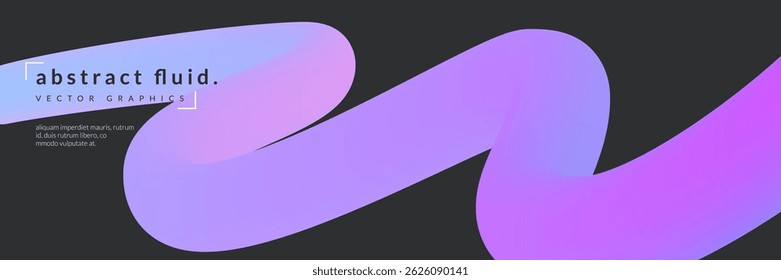 3d Gradient Shape. Beautiful Abstract Liquid Fluid Background. Color Design For Creative Bg. Trendy Vector Swirl With A Minimal Bright Palette. Blue And Purple 3d Gradient Shape.