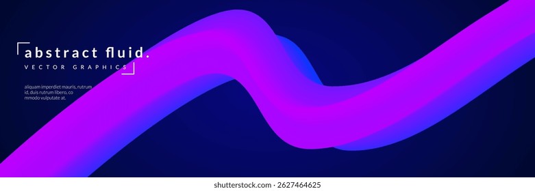 3d Gradient Shape. Beautiful Abstract Liquid Fluid Background. Color Design For Creative Bg. Dynamic Digital Flow In A Modern Colourful Vector Curve. Blue And Purple 3d Gradient Shape.