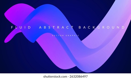 3d Gradient Shape. Beautiful Abstract Liquid Fluid Background. Color Design For Creative Bg. Wavy Line Illustration With Futuristic Ribbon Concept. Blue And Purple 3d Gradient Shape.