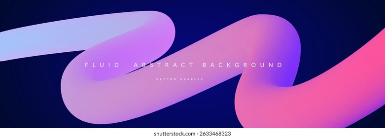 3d Gradient Shape. Beautiful Abstract Liquid Fluid Background. Color Design For Creative Bg. Futuristic Spiral Element With A Trendy Palette Blend. Blue And Purple 3d Gradient Shape.