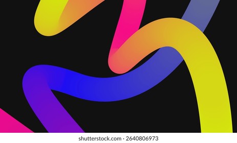 3d Gradient Shape. Beautiful Abstract Liquid Fluid Background. Color Design For Creative Bg. Creative Poster With Ribbon Curve And Splash Blend. Rainbow 3d Gradient Shape.