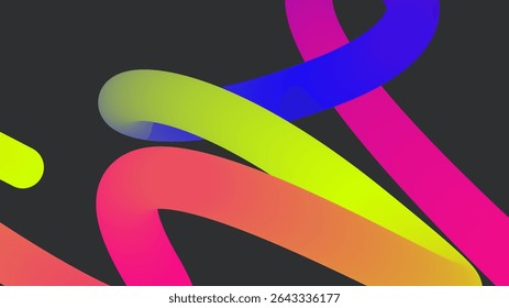 3d Gradient Shape. Beautiful Abstract Liquid Fluid Background. Color Design For Creative Bg. Dynamic Digital Flow In A Modern Colourful Vector Curve. Rainbow 3d Gradient Shape.