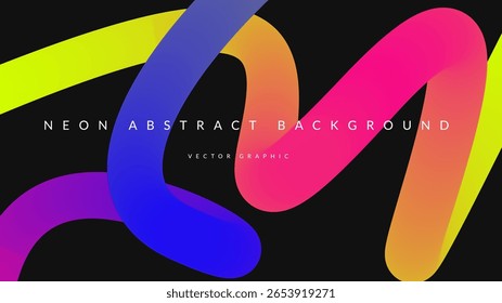 Forma de gradiente 3d. Lindo fundo de líquido abstrato líquido. Design De Cores Para Criativa Bg. Ilustração De Linha Ondulada Com Conceito De Fita Futurista. Forma de gradiente 3d arco-íris.