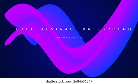 3d Gradient Shape. Beautiful Abstract Liquid Fluid Background. Color Design For Creative Bg. Vibrant Graphic Template With Curve And Modern Blend. Blue And Purple 3d Gradient Shape.