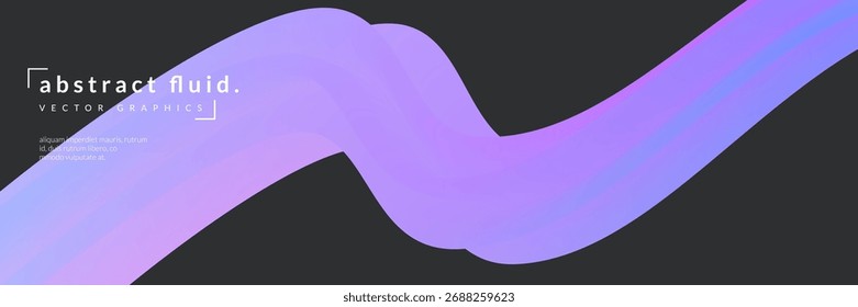 3d Gradient Shape. Beautiful Abstract Liquid Fluid Background. Color Design For Creative Bg. Trendy Vector Swirl With A Minimal Bright Palette. Blue And Purple 3d Gradient Shape.