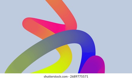 3d Gradient Shape. Beautiful Abstract Liquid Fluid Background. Color Design For Creative Bg. Minimal Layout With Wavy Rainbow And Digital Art. Rainbow 3d Gradient Shape.
