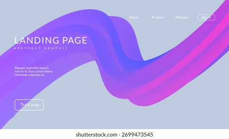 Forma de degradado 3d. Fondo líquido Abstractas hermoso. Diseño De Color Para Bolsa Creativa. Diseño De Remolino Con Una Mezcla Vibrante De Elementos Arcoiris. Forma degradada 3d azul y púrpura.