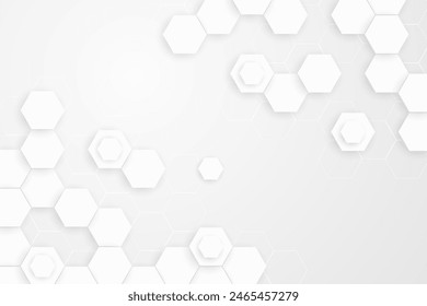 3d gradient white hexagonal background