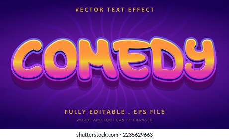 3d Gradient Word Comedy Editable Text Effect Design Template. Effect Saved In Graphic Style