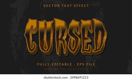 3d Gradient Word Cursed Editable Text Effect Design Template . Effect Saved in Graphic Style