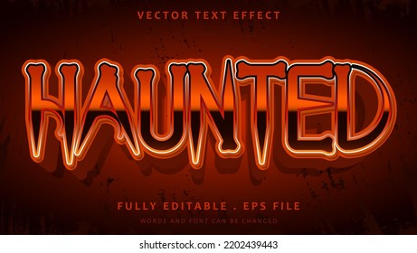 3d Gradient Word Haunted Editable Text Effect Design Template. Effect Saved In Graphic Style