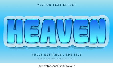 3d Gradient Word Heaven Editable Text Effect Design Template. Effect Saved In Graphic Style