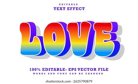 3d Gradient Word Love Editable Text Effect Design, Effect Saved In Graphic Style