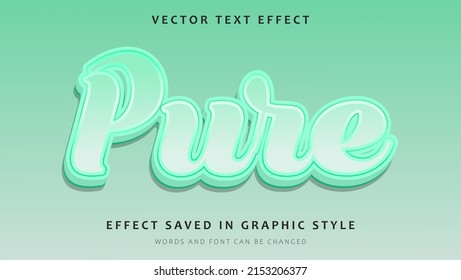 3d Gradient Word Pure Editable Text Effect Design Template. Effect Saved In Graphic Style