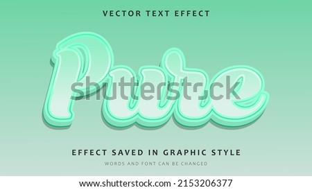 3d Gradient Word Pure Editable Text Effect Design Template. Effect Saved In Graphic Style