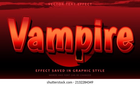 Plantilla de diseño de efectos de texto editable de Word Vampire de degradado 3d. Efecto guardado en estilo gráfico