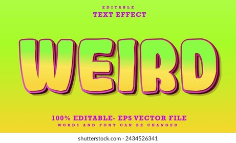3d Gradient Word Weird Editable Text Effect Design, Effect Saved In Graphic Style