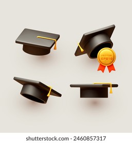 3D graduate cap set. Learning design