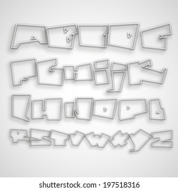 3D Graffiti Font Alphabet 