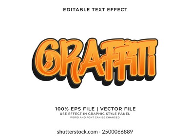 3D Graffiti Text effect editable vector