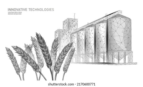 3D granary industrial grain. World food Day hunger awareness. Help charity food help global international refugees vector illustration