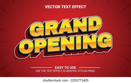 3d grand opening editable text effect