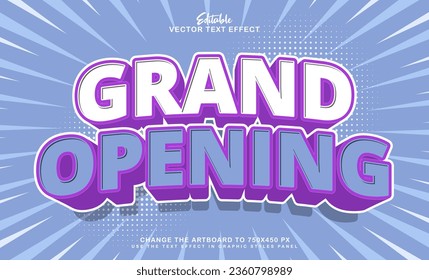 3d grand opening editable text effect style