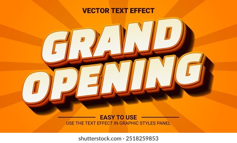 3d grand opening editable text effect