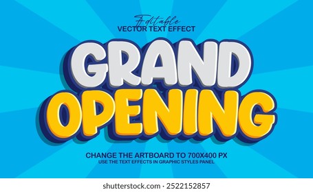 3d grand opening editable text effect style