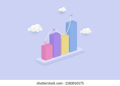 3d graph icon. Creative solution concept. 3D vector illustration.