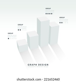 3D graph illustration Infographic white color