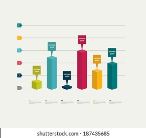 3D graph for infographic. 