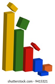 Gráfico 3d que muestra cortes al modelo de negocio - vector