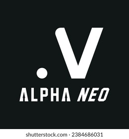 3d graphic of a black and white mark symbol on black background. alphabet letter a. Modern Initial Logo AN