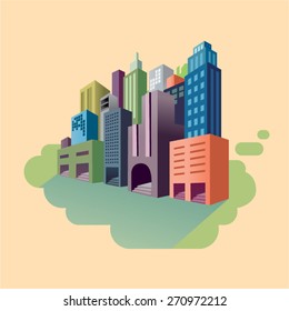3d graphic city and buildings